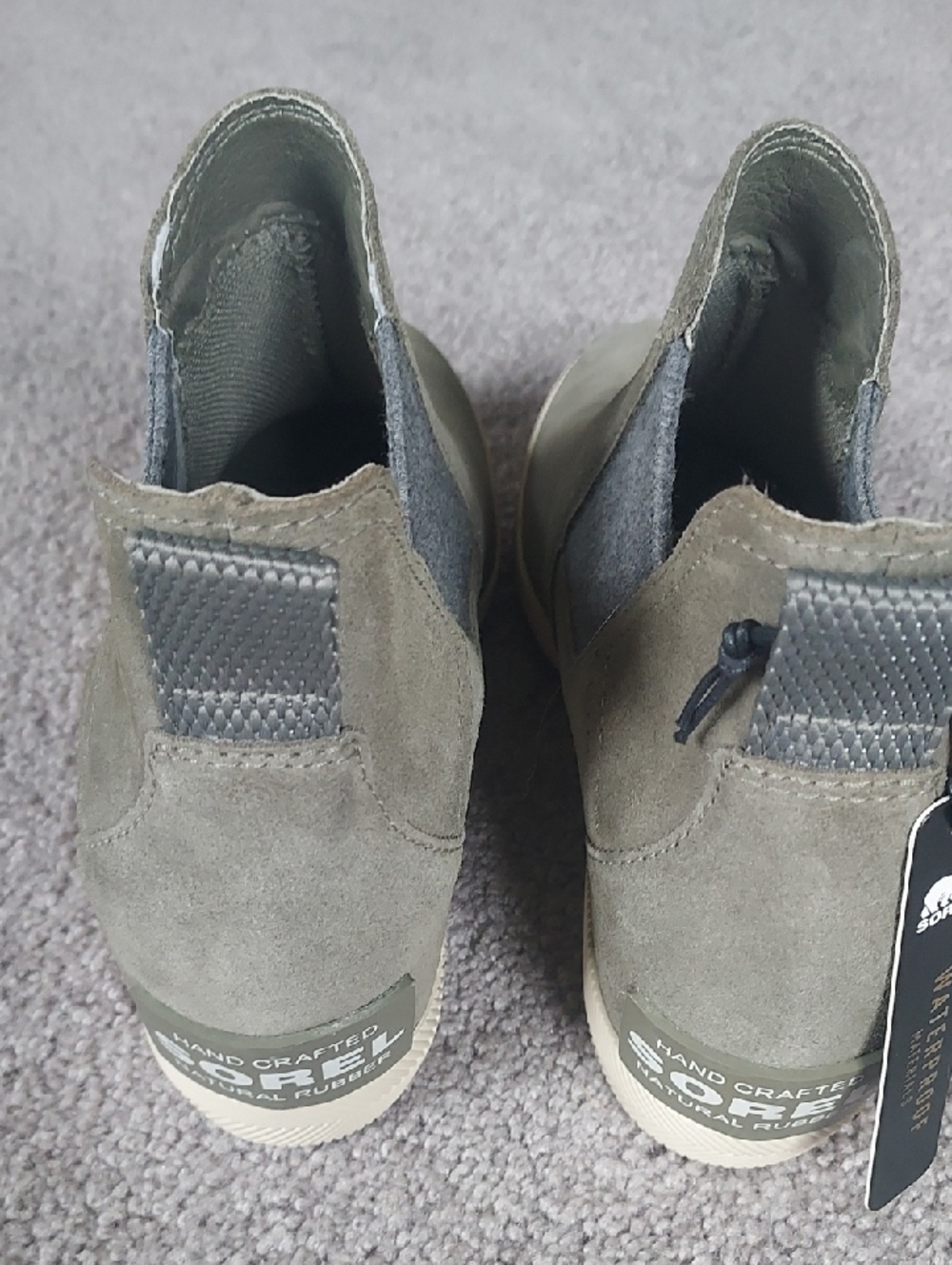 Sorel Olive Suede Wedge Ankle Booties